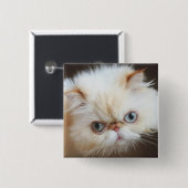 Badge Carré 5 Cm Chat dans une boîte (Devant & derrière)