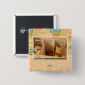 Badge Carré 5 Cm Chat de blanchisserie (Devant & derrière)