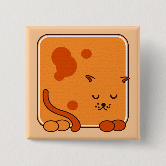 Badge Carré 5 Cm Chat de gingembre (Devant)