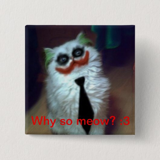 Badge Carré 5 Cm Chat de joker (Devant)