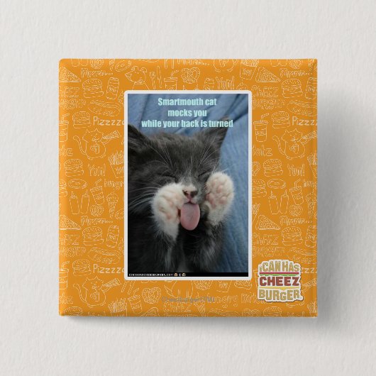 Badge Carré 5 Cm Chat de Smartmouth (Devant)