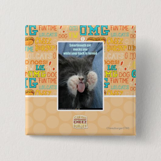 Badge Carré 5 Cm Chat de Smartmouth (Devant)