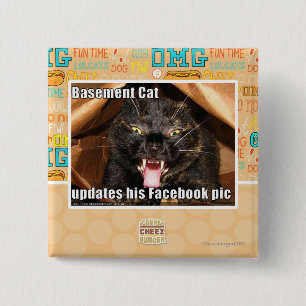 Badge Carré 5 Cm Chat de sous-sol