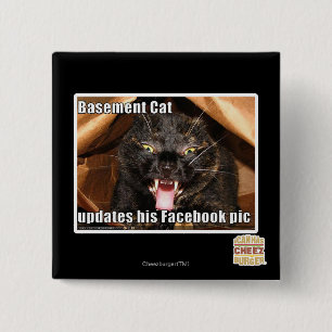Badge Carré 5 Cm Chat de sous-sol
