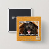 Badge Carré 5 Cm Chat de sous-sol (Devant & derrière)