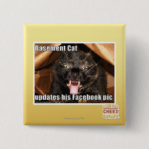 Badge Carré 5 Cm Chat de sous-sol