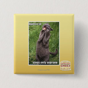 Badge Carré 5 Cm Chat d'opéra