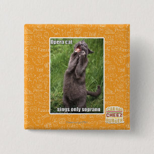 Badge Carré 5 Cm Chat d'opéra