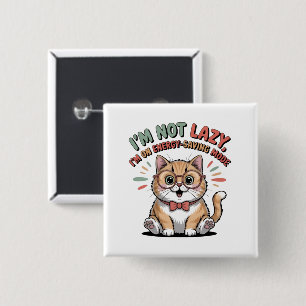 Badge Carré 5 Cm Chat en mode d'économie d'énergie