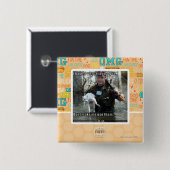 Badge Carré 5 Cm Chat et arme à feu humides (Devant & derrière)