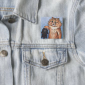 Badge Carré 5 Cm Chat et chatons, Louis Wain (En situation)