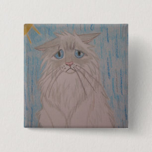Badge Carré 5 Cm Chat triste