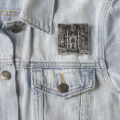 Badge Carré 5 Cm Château (En situation)
