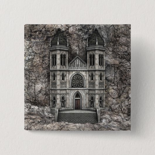 Badge Carré 5 Cm Château (Devant)