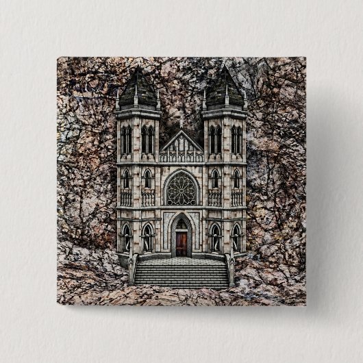 Badge Carré 5 Cm Château (Devant)