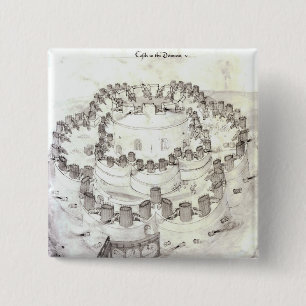 Badge Carré 5 Cm Château dans le Downes, 1539