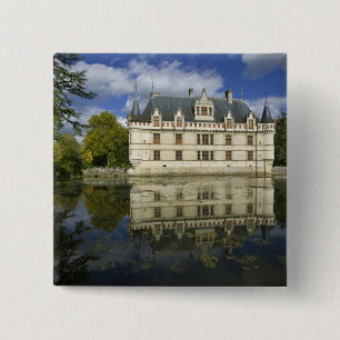 Badge Carré 5 Cm Château d'Azay-le-Rideau, Indre-et-Loire, 4