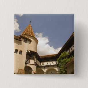 Badge Carré 5 Cm Château de Bran du 13e siècle (château de Dracula)