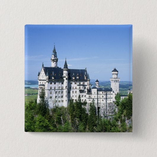 Badge Carré 5 Cm Château de Neuschwanstein (Devant)