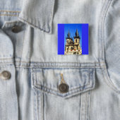 Badge Carré 5 Cm Château de Prague (En situation)