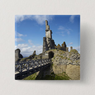 Badge Carré 5 Cm Château Sinclair Girnigoe, Wick, Caithness,
