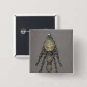 Badge Carré 5 Cm Châtelaine, fin du 18ème siècle (Devant & derrière)