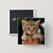Badge Carré 5 Cm Chaton doux de bébé (Devant & derrière)