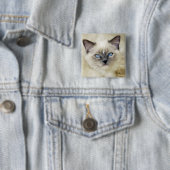 Badge Carré 5 Cm chaton Ragdoll (En situation)
