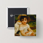 Badge Carré 5 Cm Chats Art Déco (Devant & derrière)