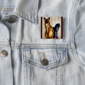 Badge Carré 5 Cm Chats Art Déco (En situation)