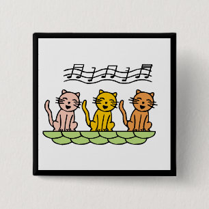 Badge Carré 5 Cm Chats de chant T-shirts et cadeaux
