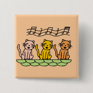 Badge Carré 5 Cm Chats de chant T-shirts et cadeaux