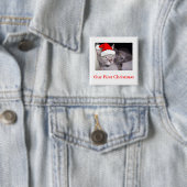Badge Carré 5 Cm Chats de Noël (En situation)
