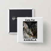 Badge Carré 5 Cm Chats Lelo pour Kamala (Devant & derrière)