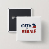 Badge Carré 5 Cm Chats pour Bernie (Devant & derrière)