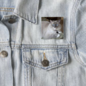 Badge Carré 5 Cm Chatte Ragdoll (En situation)