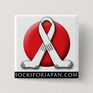 Badge Carré 5 Cm Chaussettes pour le blanc de bouton du Japon