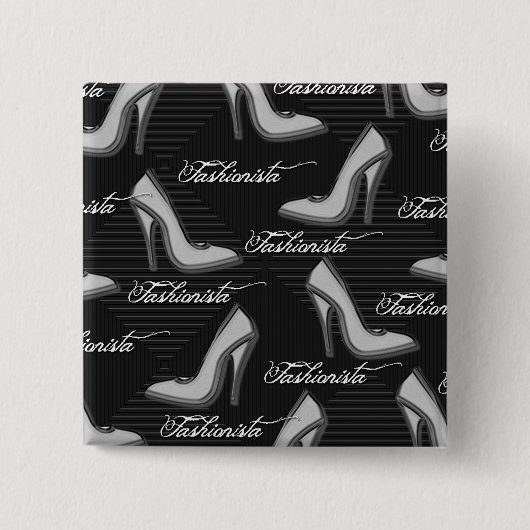 Badge Carré 5 Cm Chaussures blanches-Bouton-fashionista (Devant)