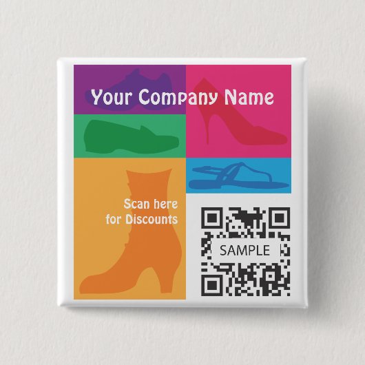 Badge Carré 5 Cm Chaussures de mode de modèle de bouton (Devant)