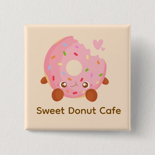 Badge Carré 5 Cm Cheerful Donut With Sprinkles (Devant)
