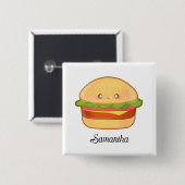 Badge Carré 5 Cm Cheeseburger (Devant & derrière)