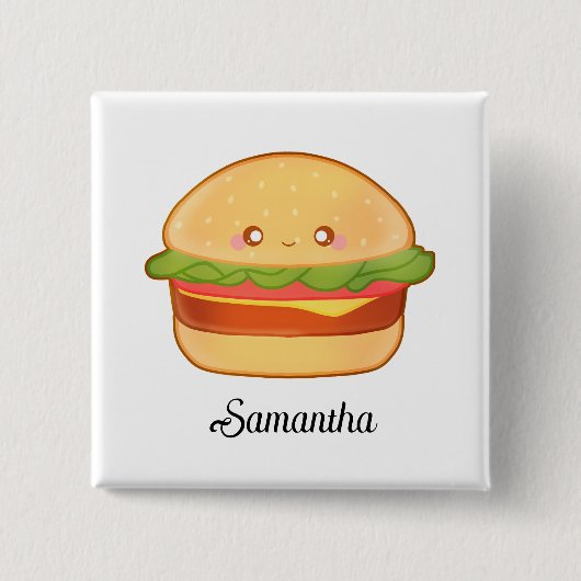 Badge Carré 5 Cm Cheeseburger (Devant)