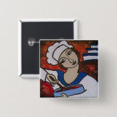 Badge Carré 5 Cm chef (Devant & derrière)