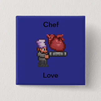 Badge Carré 5 Cm Chef Love Pin