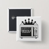 Badge Carré 5 Cm Chef maître micro-ondes (Devant & derrière)