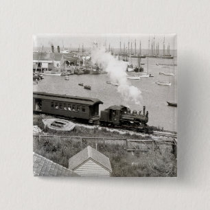 Badge Carré 5 Cm Chemin de fer de Nantucket