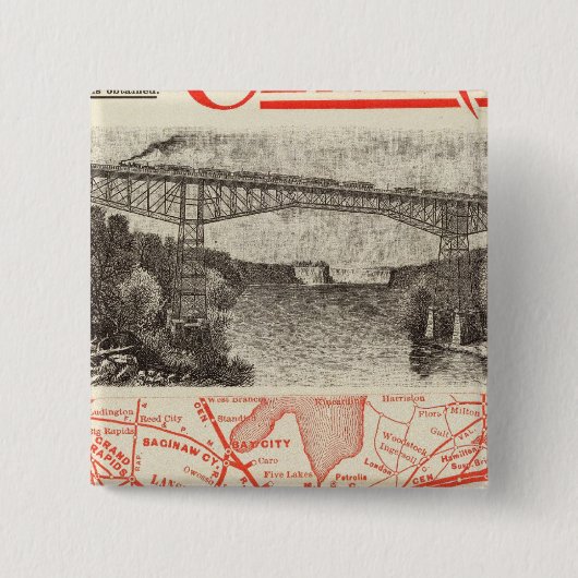 Badge Carré 5 Cm Chemin de fer du Michigan Central (Devant)