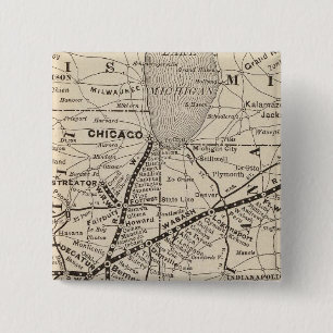 Badge Carré 5 Cm Chemin de fer Wabash