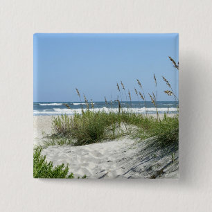Badge Carré 5 Cm Chemin vers l'île de Mer-Ocracoke