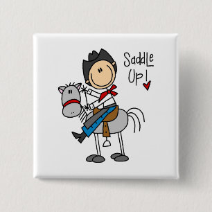 Badge Carré 5 Cm Chemise Cowboy et Cadeaux Saddle Up